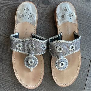 Jack Rogers Sparkly Silver Sandal